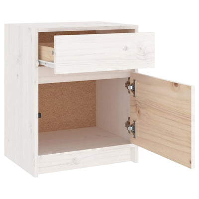 Bedside Cabinet White 40x31x50 cm Solid Pinewood