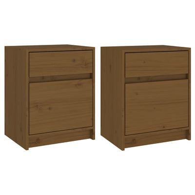 Bedside Cabinets 2 pcs Honey Brown 40x31x50 cm Solid Pinewood