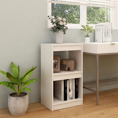 Book Cabinet White 40x30x71.5 cm Solid Pinewood