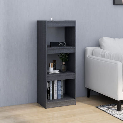 Book Cabinet/Room Divider Grey 40x30x103.5 cm Solid Pinewood