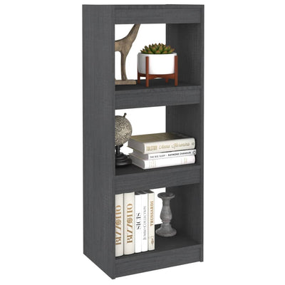 Book Cabinet/Room Divider Grey 40x30x103.5 cm Solid Pinewood