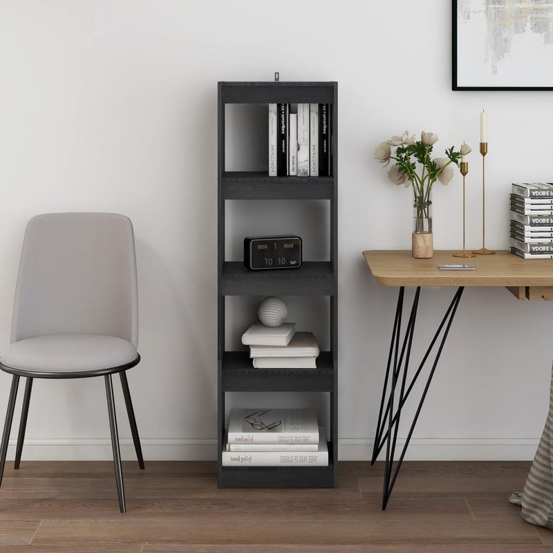 Book Cabinet Room Divider Grey 40x30x135.5 cm Pinewood