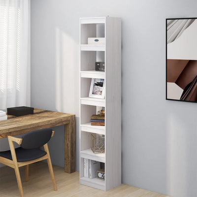 Book Cabinet/Room Divider White 40x30x199 cm Solid Pinewood