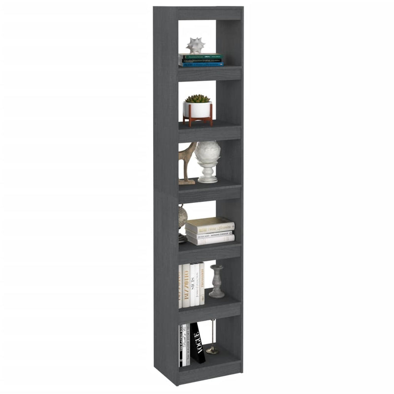 Book Cabinet/Room Divider Grey 40x30x199 cm Solid Pinewood