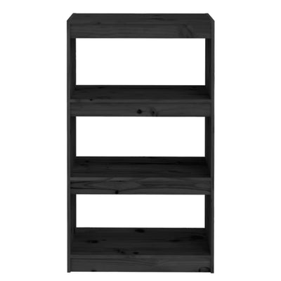 Book Cabinet/Room Divider Black 60x30x103.5 cm Solid Wood Pine