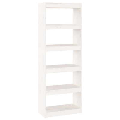 Book Cabinet/Room Divider White 60x30x167.5 cm Solid Wood Pine