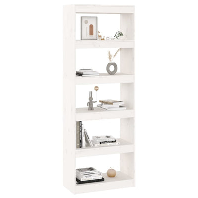 Book Cabinet/Room Divider White 60x30x167.5 cm Solid Wood Pine