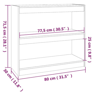 Book Cabinet/Room Divider 80x30x71.5 cm Solid Wood Pine