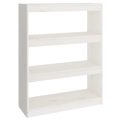 Book Cabinet/Room Divider White 80x30x103.5 cm Solid Wood Pine