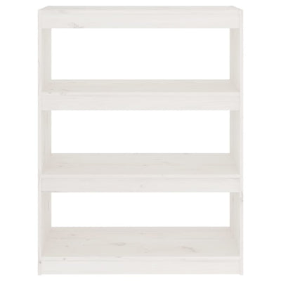 Book Cabinet/Room Divider White 80x30x103.5 cm Solid Wood Pine