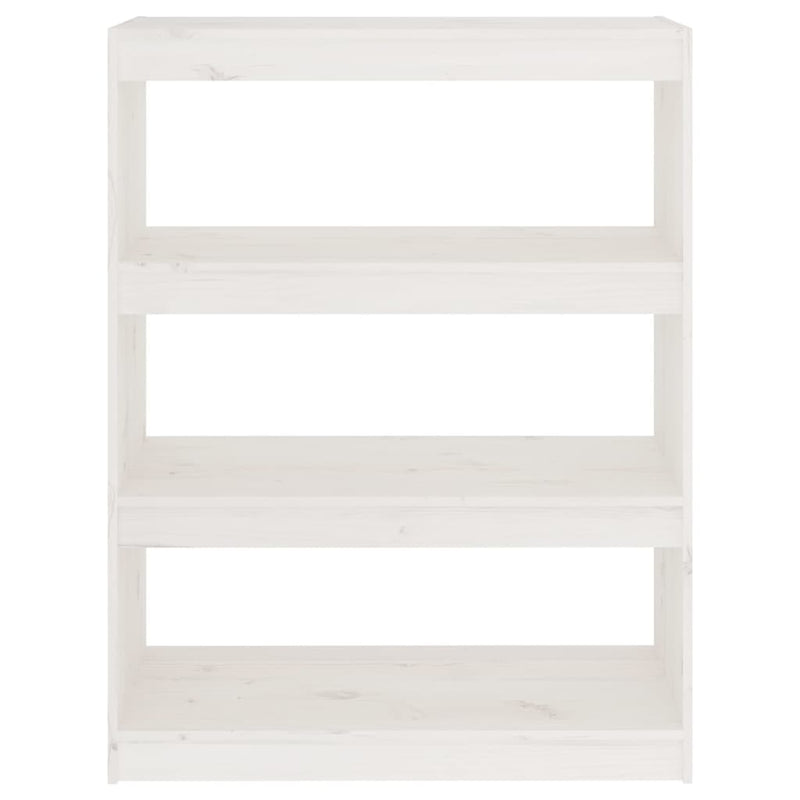 Book Cabinet/Room Divider White 80x30x103.5 cm Solid Wood Pine