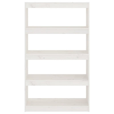 Book Cabinet/Room Divider White 80x30x135.5 cm Solid Wood Pine