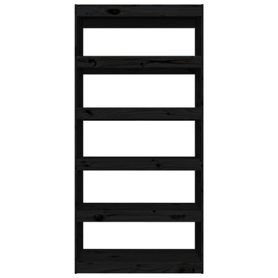 Book Cabinet/Room Divider Black 80x30x167.4 cm Solid Wood Pine