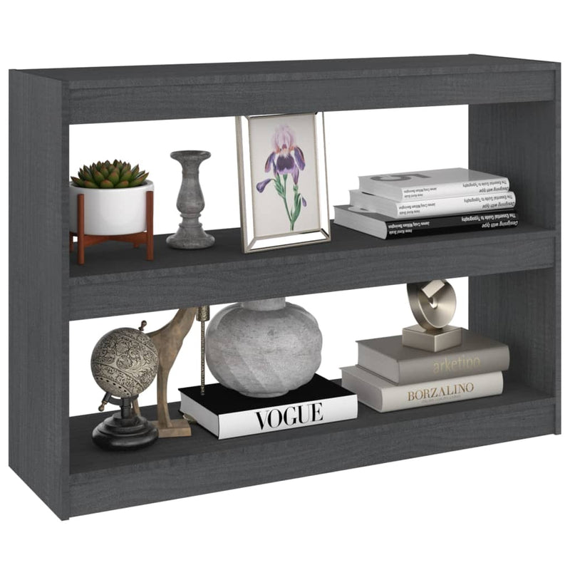 Book Cabinet Room Divider Grey 100x30x71.5 cm Pinewood