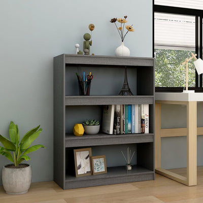 Book Cabinet/Room Divider Grey 100x30x103 cm Solid Pinewood