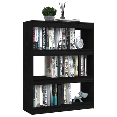 Book Cabinet/Room Divider Black 100x30x103 cm Solid Pinewood