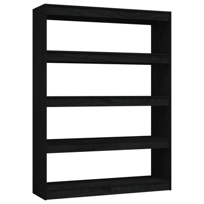 Book Cabinet/Room Divider Black 100x30x135.5 cm Solid Pinewood