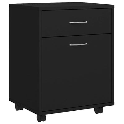 Rolling Cabinet Black 45x38x54 cm Engineered Wood