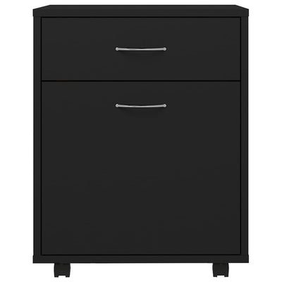 Rolling Cabinet Black 45x38x54 cm Engineered Wood