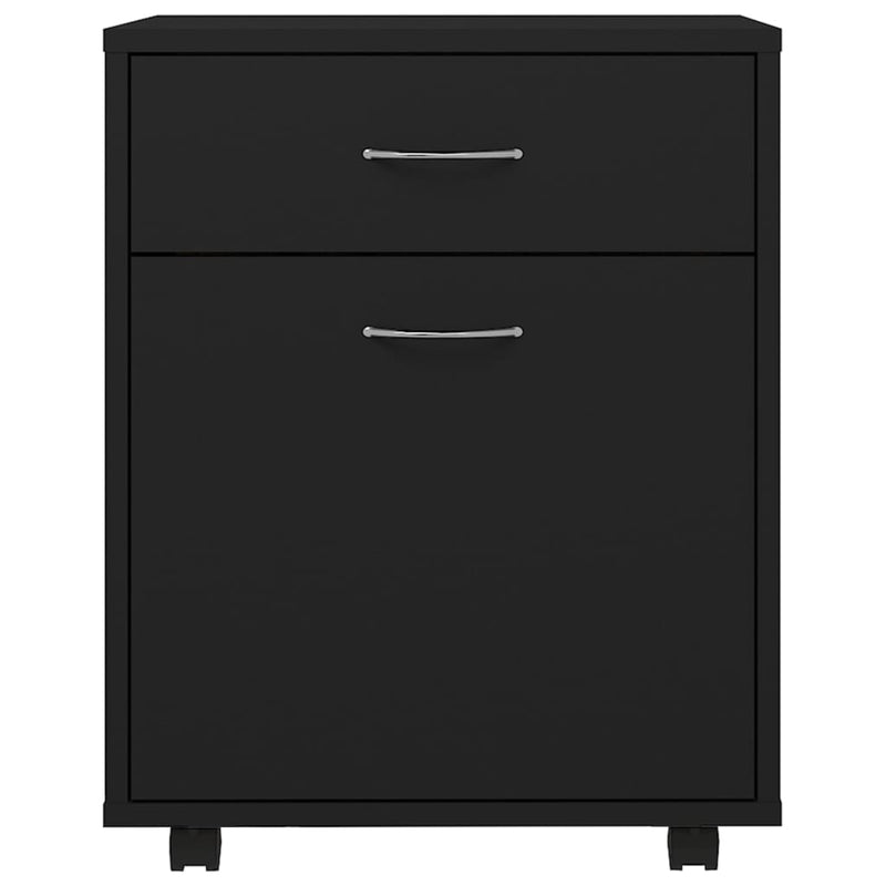 Rolling Cabinet Black 45x38x54 cm Engineered Wood