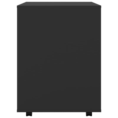 Rolling Cabinet Black 60x53x72 cm Engineered Wood