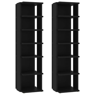 Shoe Cabinets 2 pcs Black 27.5x27x102 cm