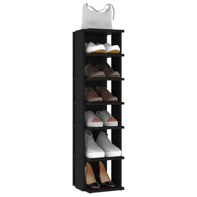 Shoe Cabinets 2 pcs Black 27.5x27x102 cm