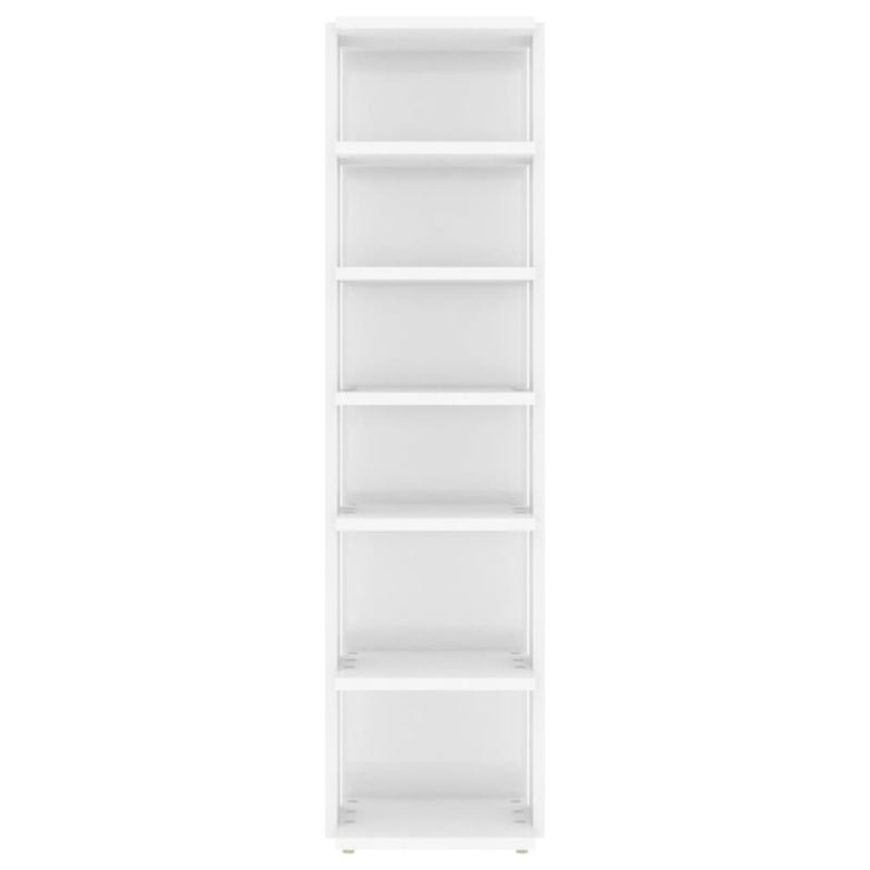 Shoe Cabinet High Gloss White 27.5x27x102 cm Engineered Wood