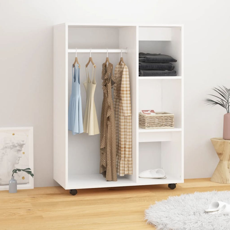 Wardrobe White 80x40x110 cm Engineered Wood