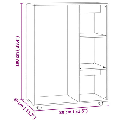 Wardrobe Sonoma Oak 80x40x110 cm Engineered Wood