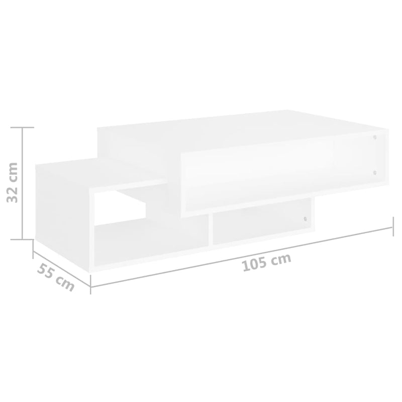 Coffee Table White 105x55x32 cm Engineered Wood