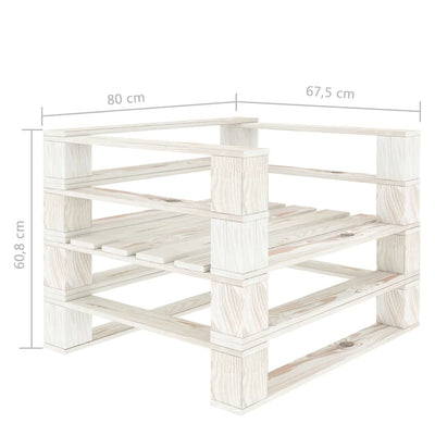 5 Piece Garden Pallet Lounge Set Solid Pinewood White