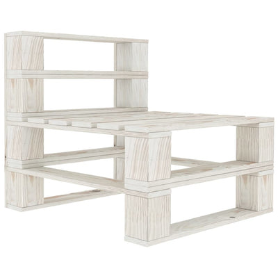 5 Piece Garden Pallet Lounge Set Solid Pinewood White