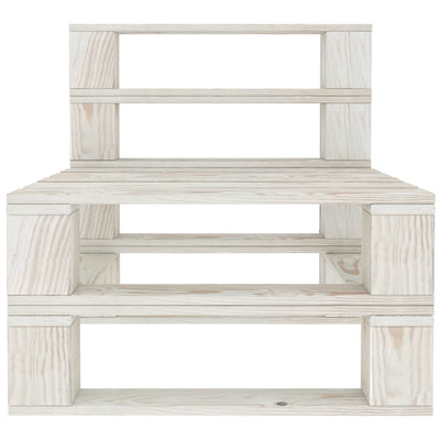 5 Piece Garden Pallet Lounge Set Solid Pinewood White