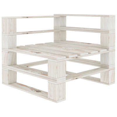 5 Piece Garden Pallet Lounge Set Solid Pinewood White