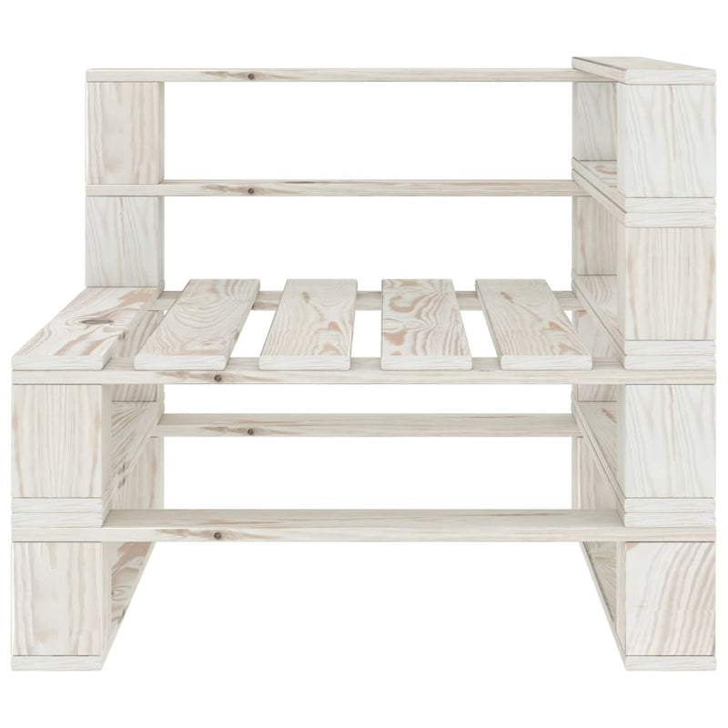 5 Piece Garden Pallet Lounge Set Solid Pinewood White