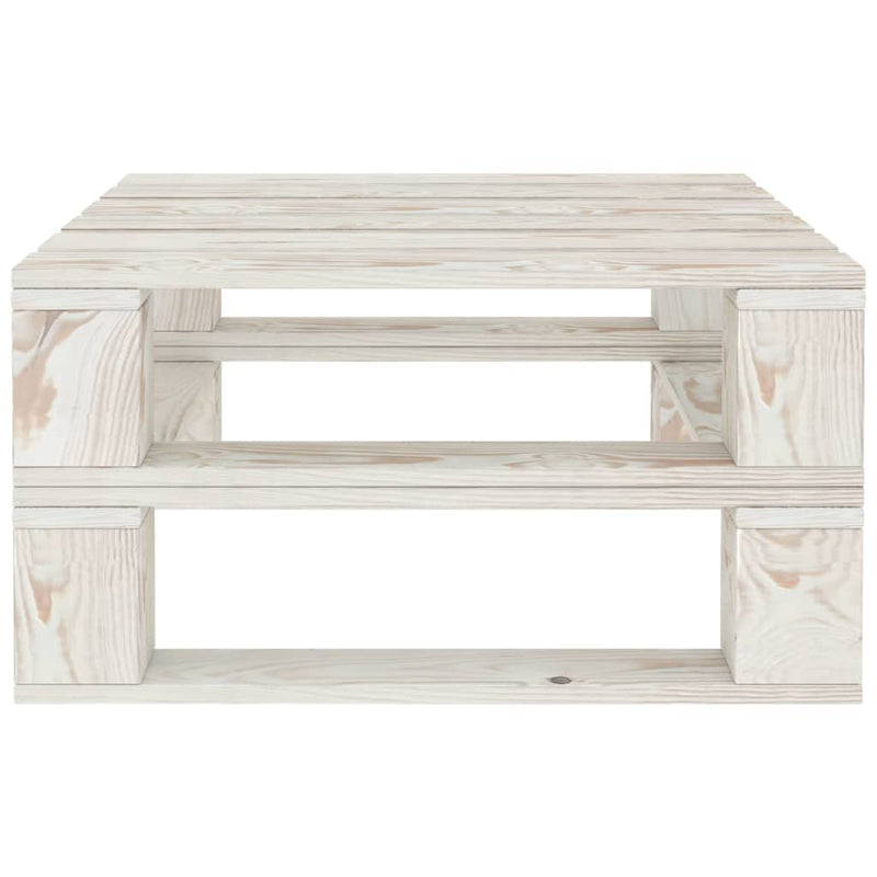 5 Piece Garden Pallet Lounge Set Solid Pinewood White