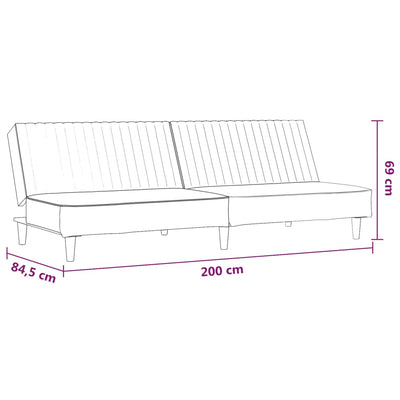 2-Seater Sofa Bed Cream Faux Leather