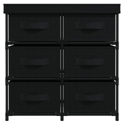 Storage Cabinet with 6 Drawers 55x29x55 cm Black Steel