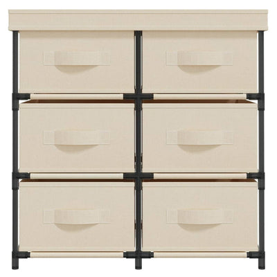 Storage Cabinet with 6 Drawers 55x29x55 cm Cream Steel