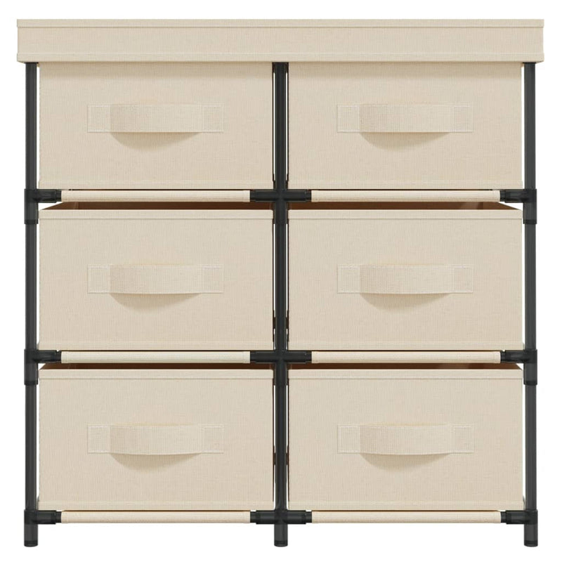 Storage Cabinet with 6 Drawers 55x29x55 cm Cream Steel