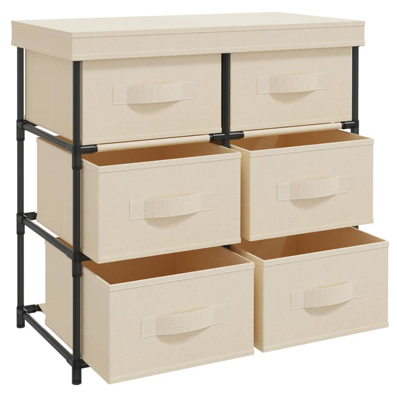 Storage Cabinet with 6 Drawers 55x29x55 cm Cream Steel