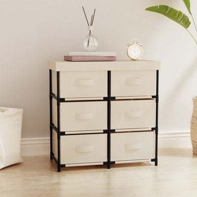 Storage Cabinet with 6 Drawers 55x29x55 cm Cream Steel