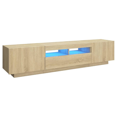 TV Cabinet with LED Lights Sonoma Oak 180x35x40 cm