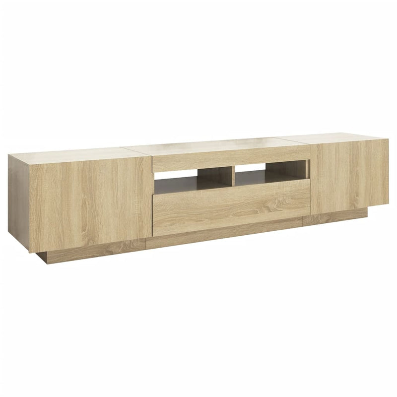 TV Cabinet with LED Lights Sonoma Oak 180x35x40 cm