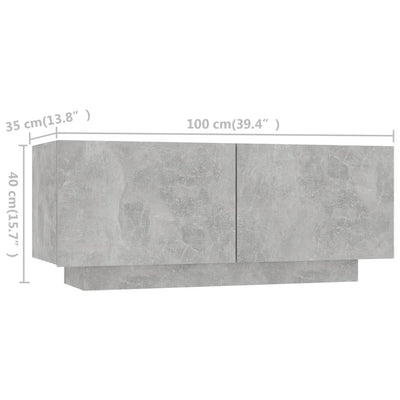 TV Cabinet with LED Lights Concrete Grey 180x35x40 cm