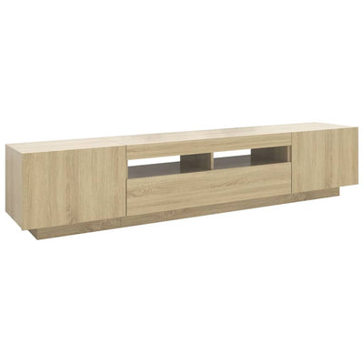 TV Cabinet with LED Lights Sonoma Oak 200x35x40 cm