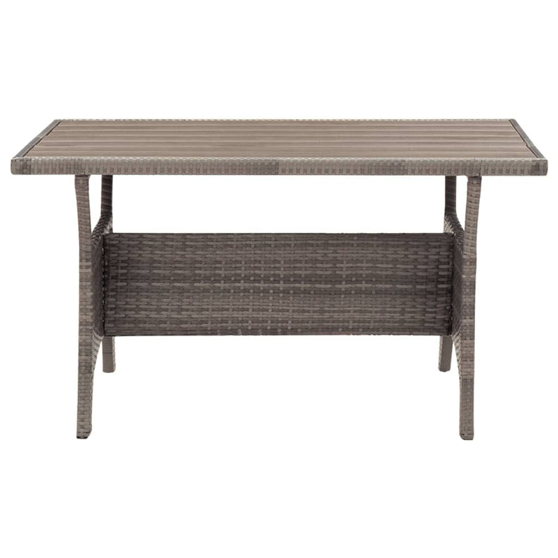 Garden Table Grey 120x70x66 cm Poly Rattan