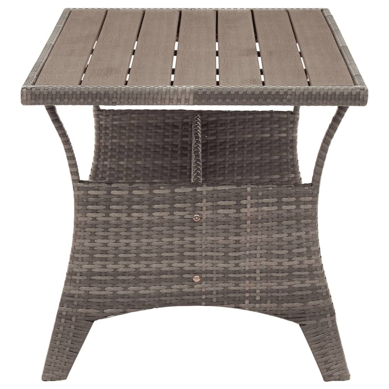 Garden Table Grey 120x70x66 cm Poly Rattan