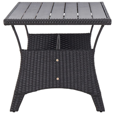 Garden Table Black 120x70x66 cm Poly Rattan